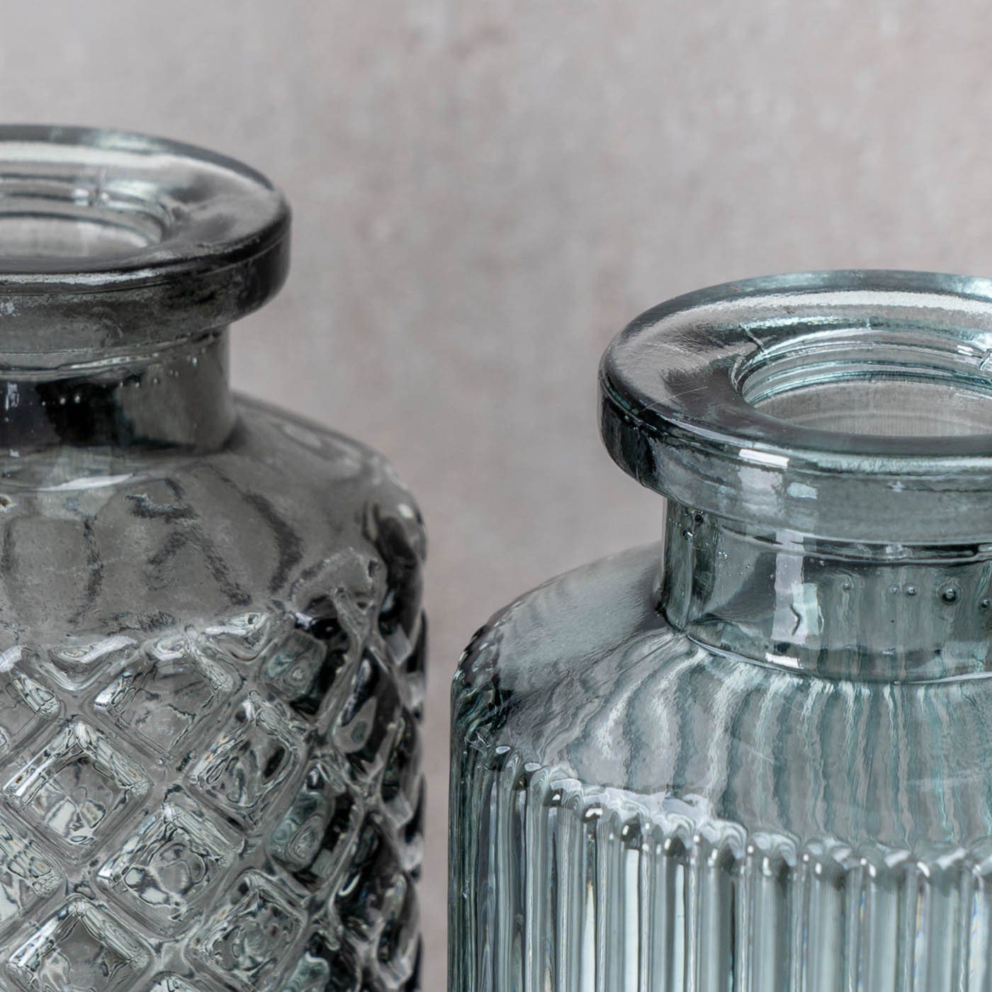 Levandeo® Dekovase, 2er Set Vase H14cm Grün Glas Blumenvase Tischdeko Frühling