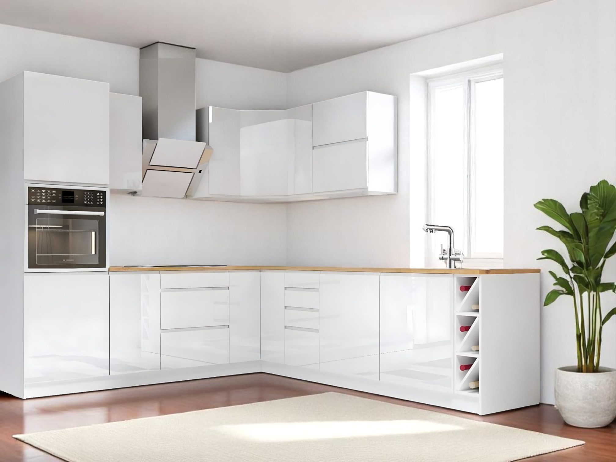 ROYAL24_MARKT Winkelküche K67-G250 L - Velmora - Praktische Lösungen für eine elegante Küche, (Komplett Set), Premium - Modern - Exzellent.