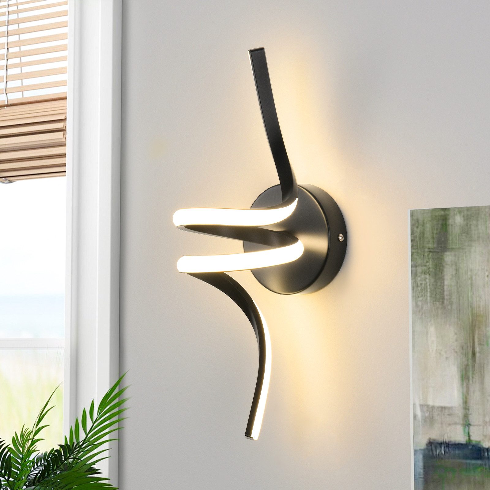 Nettlife LED Wandleuchte Innen Schwarz/Weiß Modern günstig online kaufen