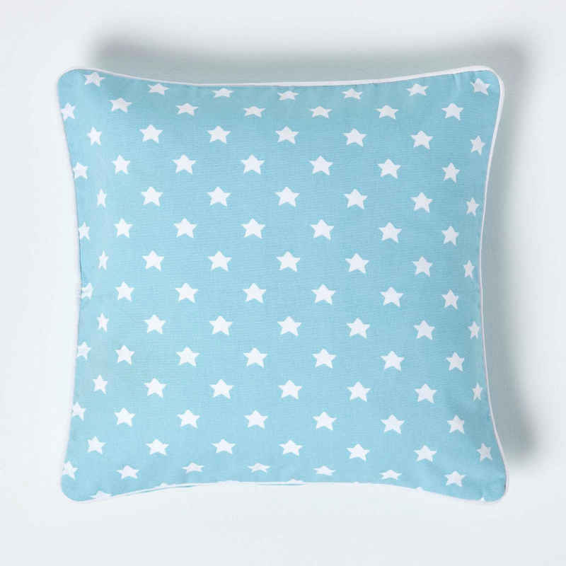 Kissenbezüge Kissenbezug aus Baumwolle mit Sternen, blau, 45 x 45 cm, Homescapes