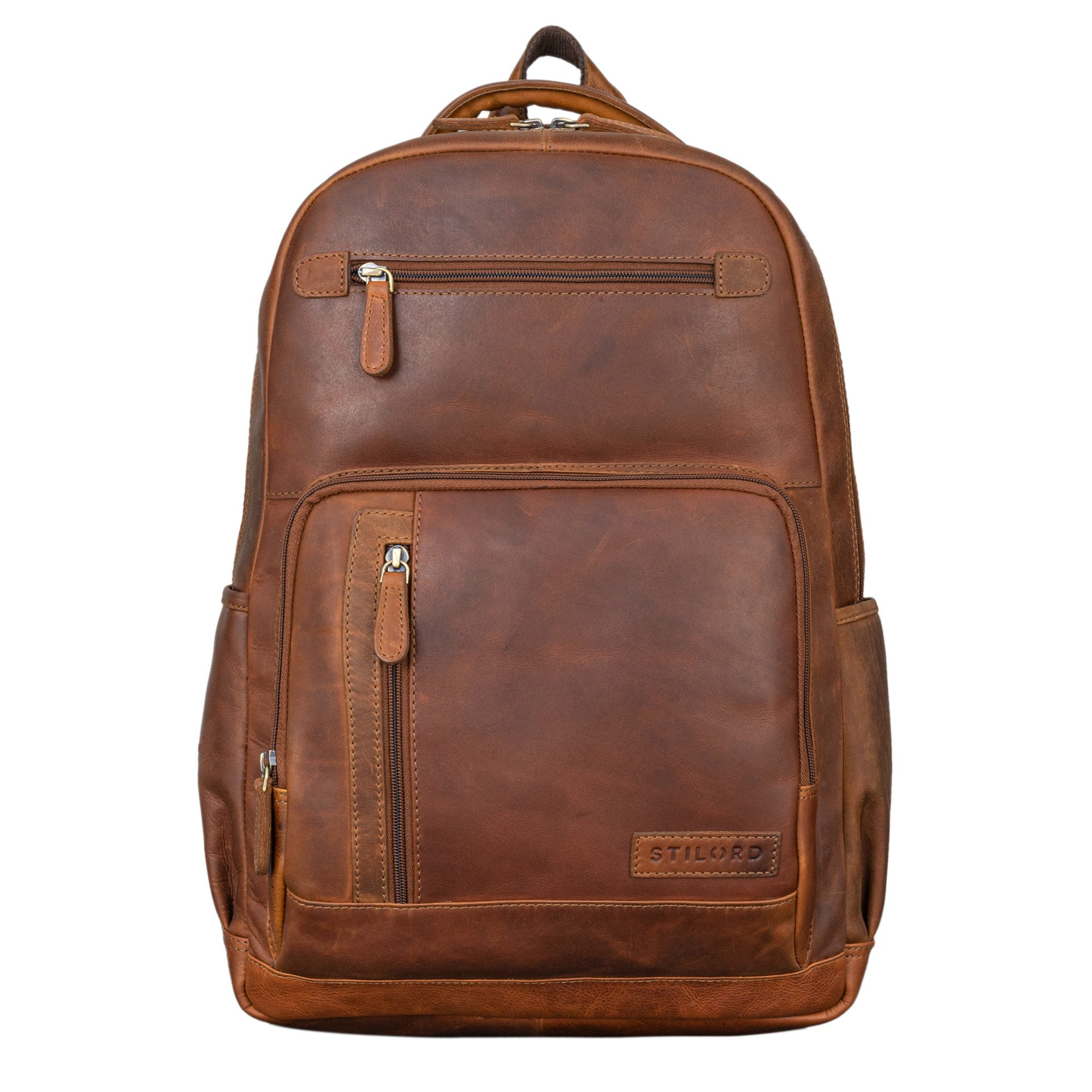 STILORD Notebookrucksack "Hubertus" Vintage Lederrucksack Damen und Herren