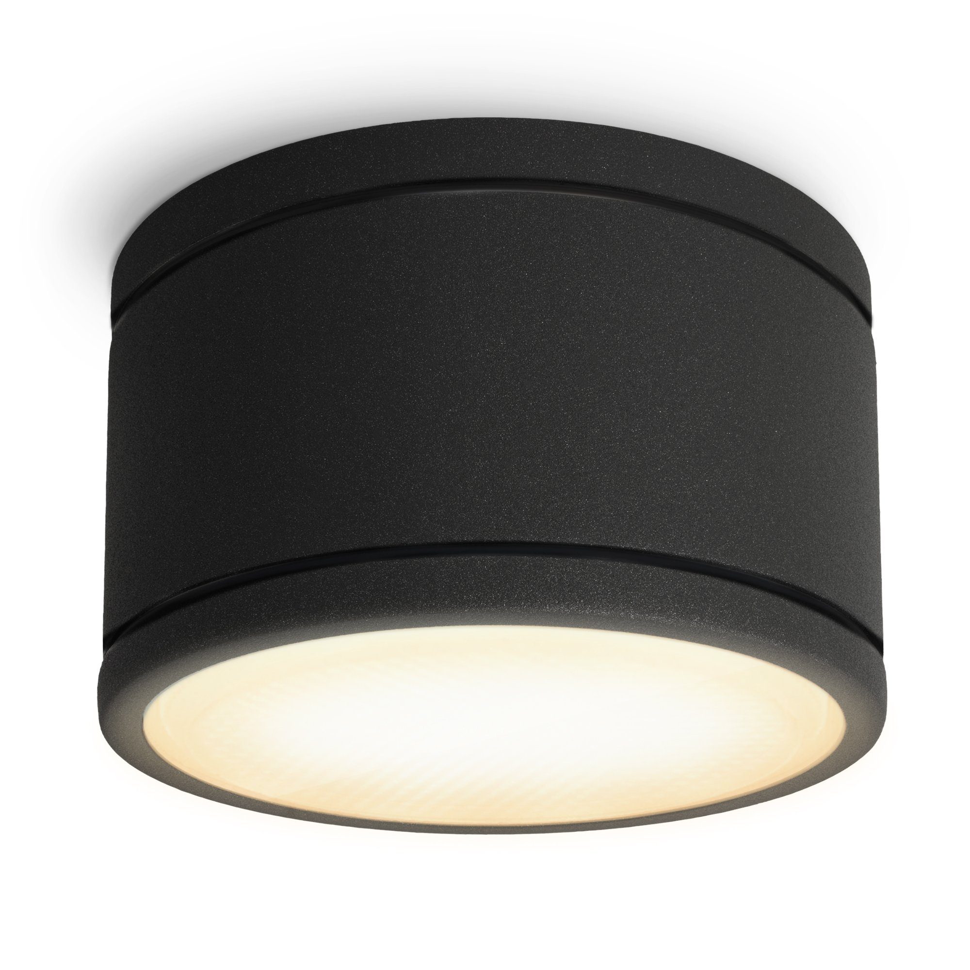 SSC-LUXon Aufbauleuchte CELI-WX Warmweiß Bad LED mit Aufbaustrahler GX53 IP44 5W, Leuchtmittel schwarz