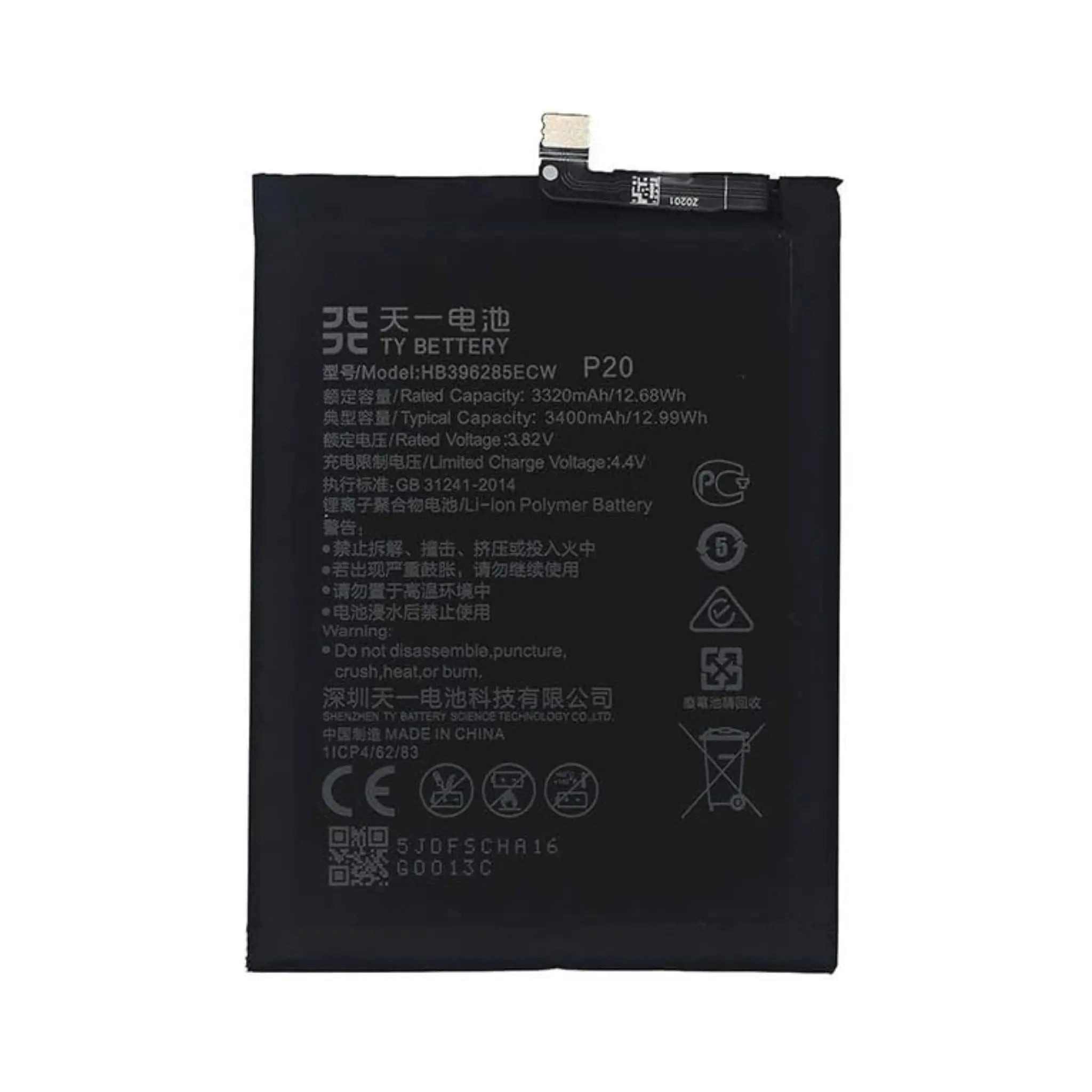 Huawei Akku HB396285ECW Li-Ion 3.8 Volt 3320 mAh Handy-Akku 3320 mAh