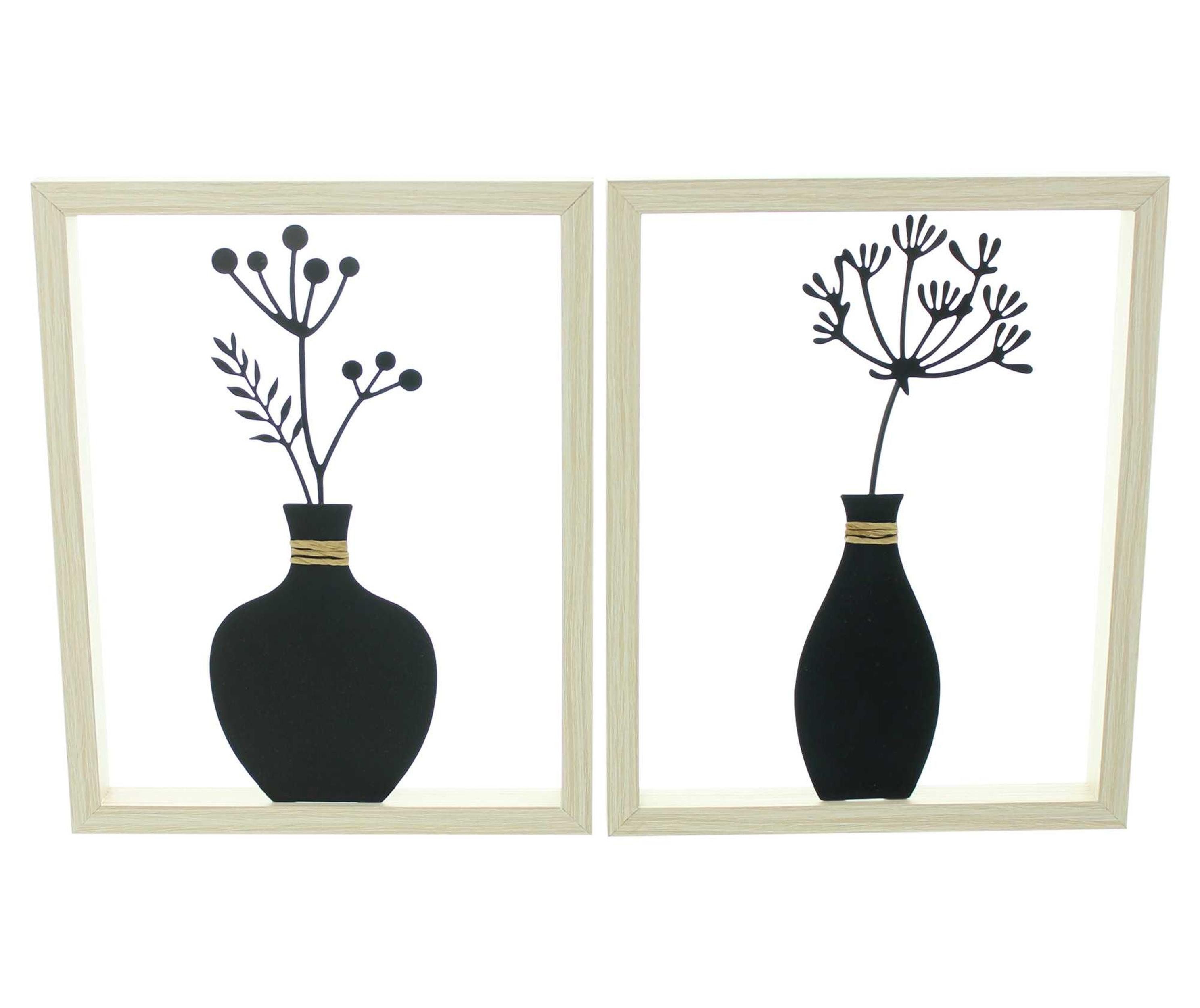 Dekovase Wanddeko "Vase", 2er Set