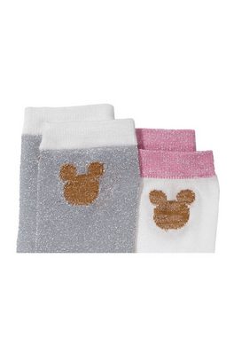 ONOMATO! Socken Mickey Mouse Damen Strümpfe Socken 6er Pack (6-Paar) rosa/schwarz