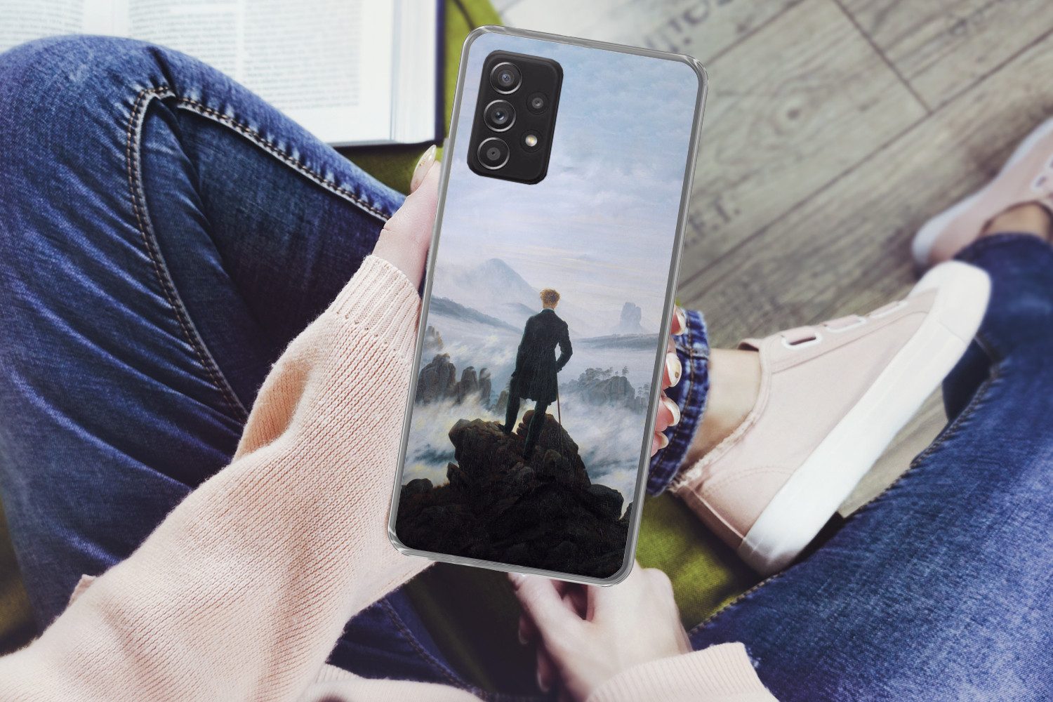 MuchoWow Handyhülle für Samsung Galaxy A53 5G Der Wanderer über dem Nebelmeer - Caspar Dav, Phone Case, Silikon, Schutzhülle Dünn