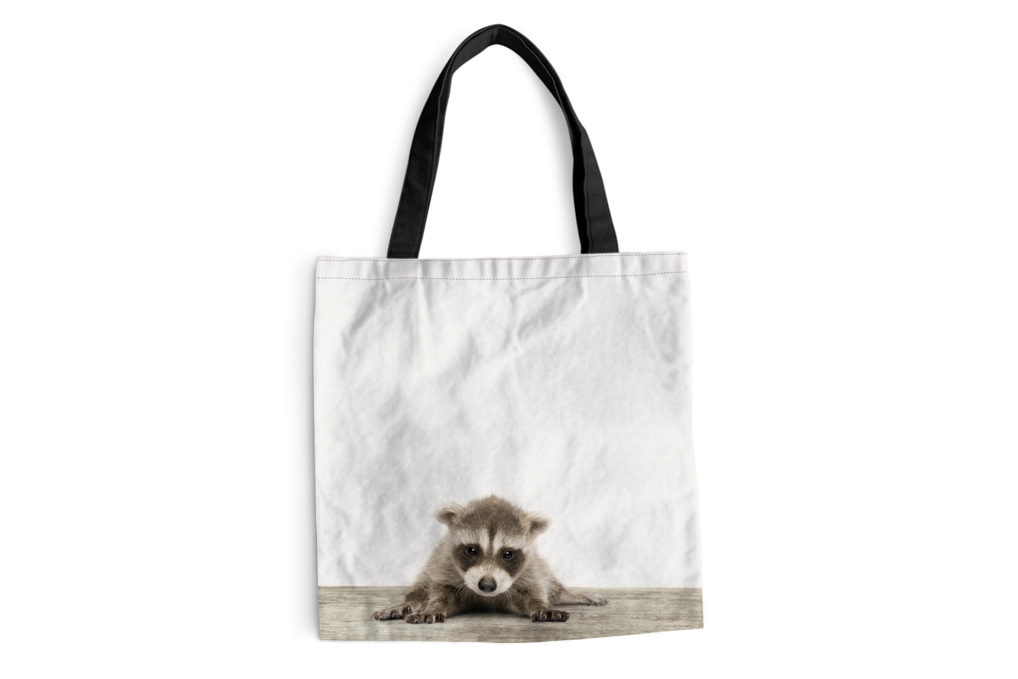 MuchoWow Shopper Waschbär - Tiere - Jungen - Mädchen, Handtasche, Damen und Herren, Schultertasche, Umhängetasche, Tote Bag