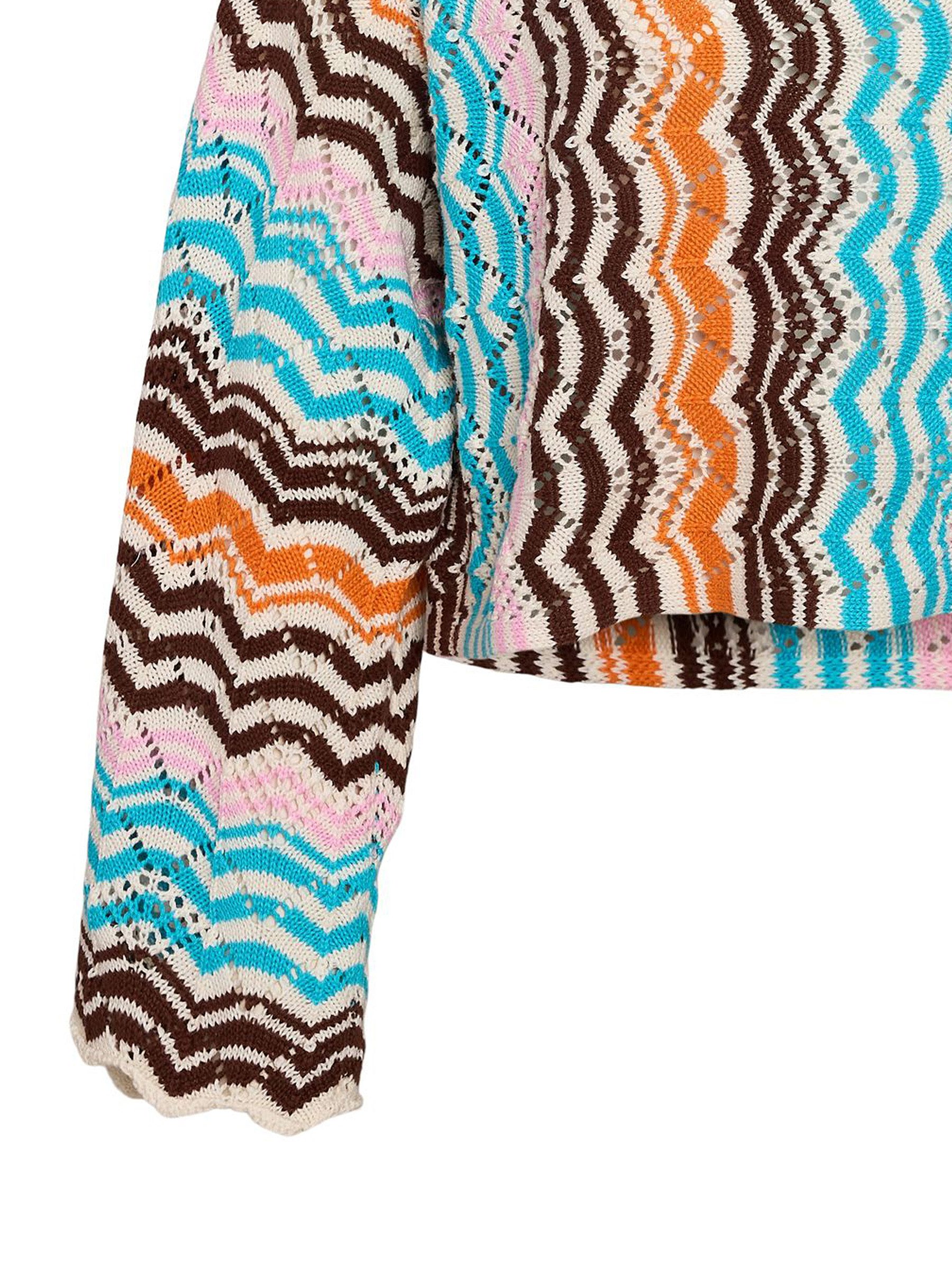 Noisy may Strickpullover Cropped Box Fit, U-Boot, bunt, langarm NMDANIELLA günstig online kaufen