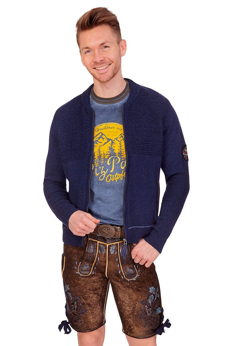 Spieth & Wensky Trachtenstrickjacke Strickjacke Herren - TALHEIM - marine, silbergrau – Bild 4 von 5