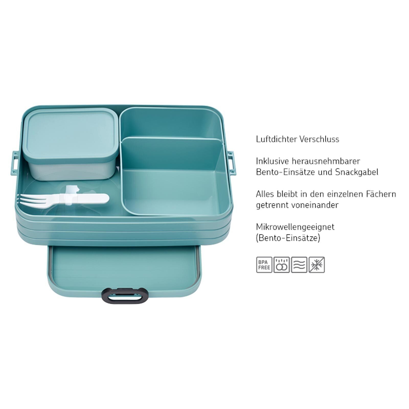 Lunchpot (2-tlg), Mepal Kunststoff, TAB Weiß Ellipse Bento + Large, + Spülmaschinengeeignet Lunchbox Lunchbox