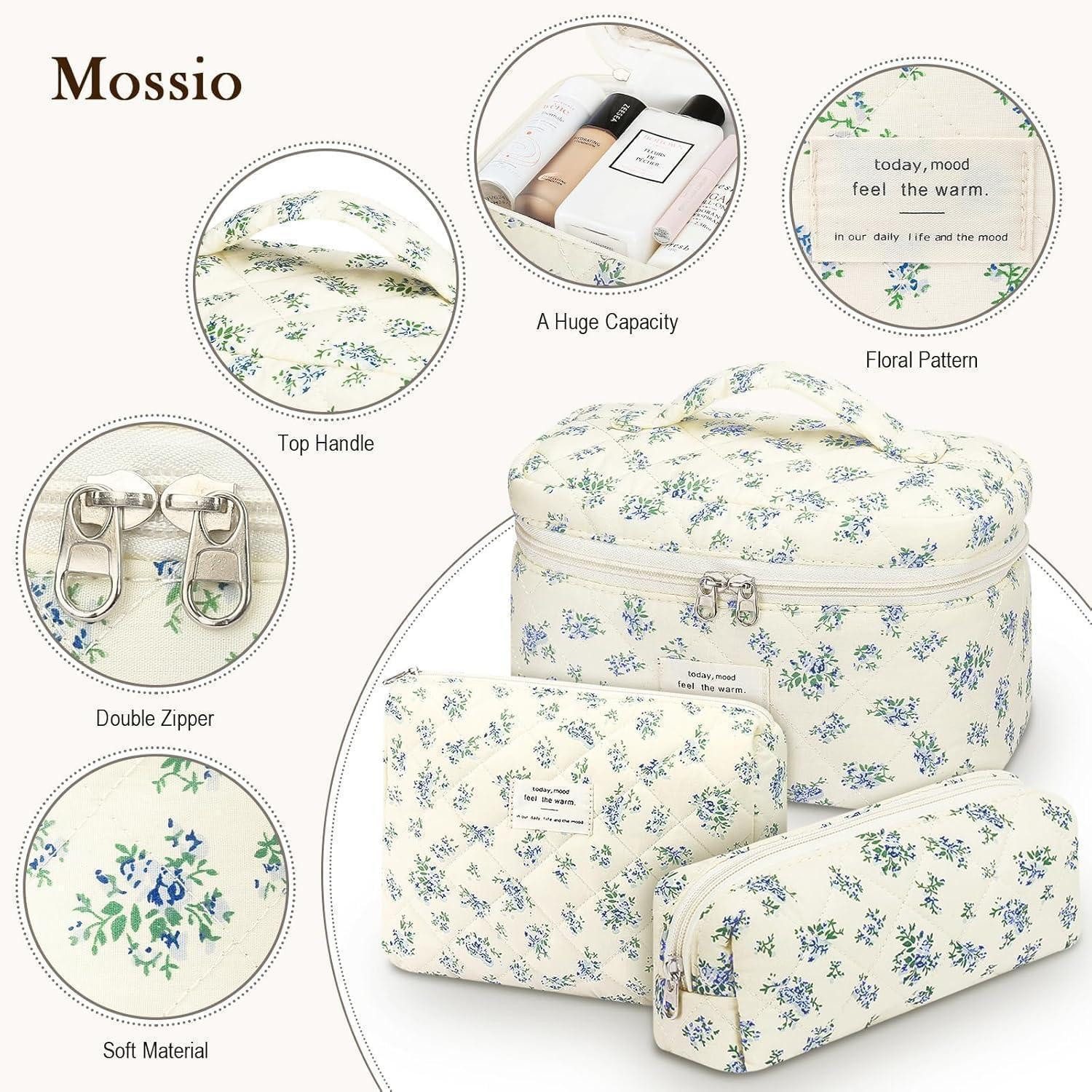 LuxusKollektion Kosmetiktasche Kosmetiktasche Damen 3er Set Blumenmuster Wasserdicht Aa1