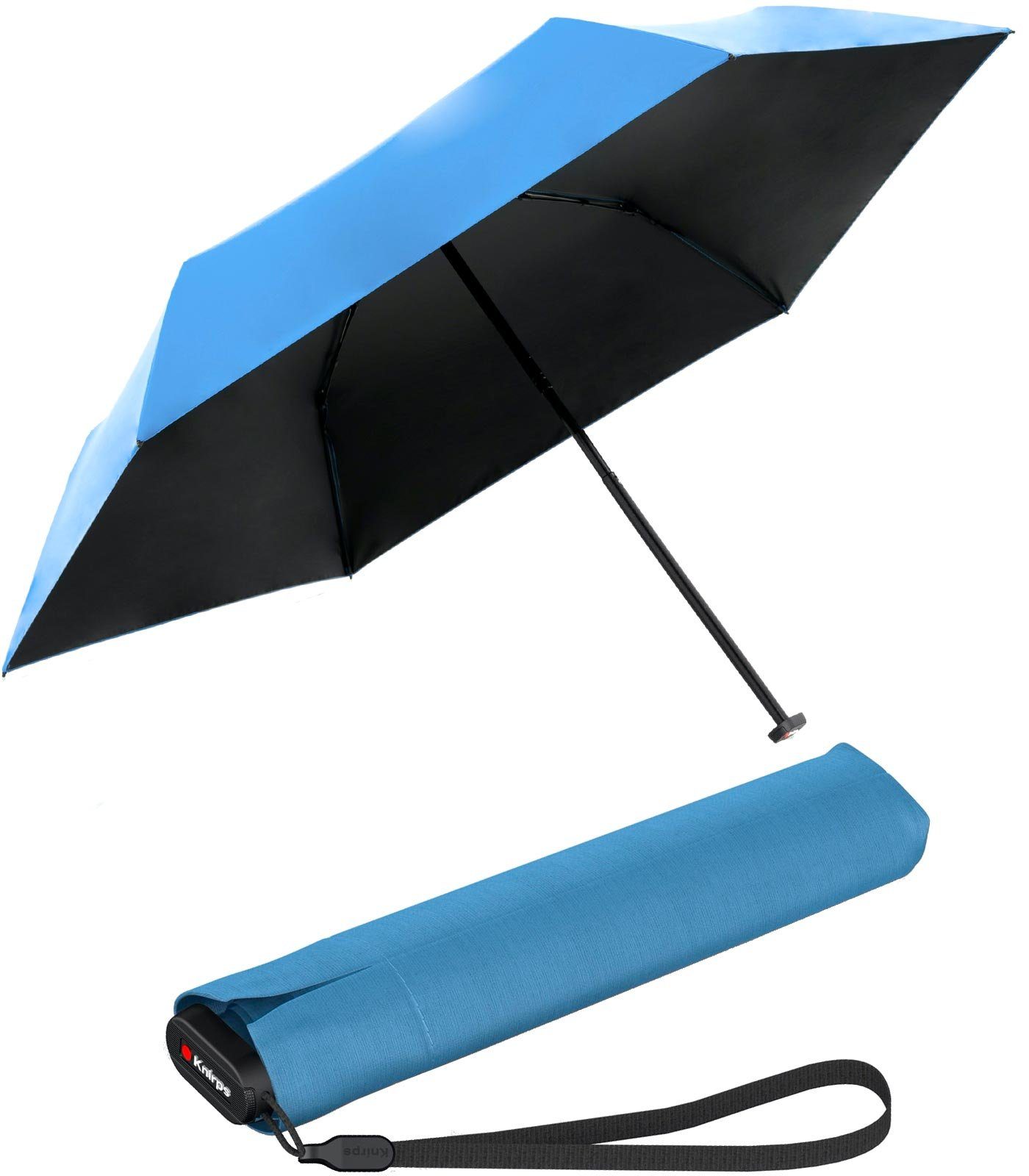 blau-schwarz Light - Ultra Knirps® extrem Sonnenschirm US.050 UV-Schutz, Manual Langregenschirm leichter Slim