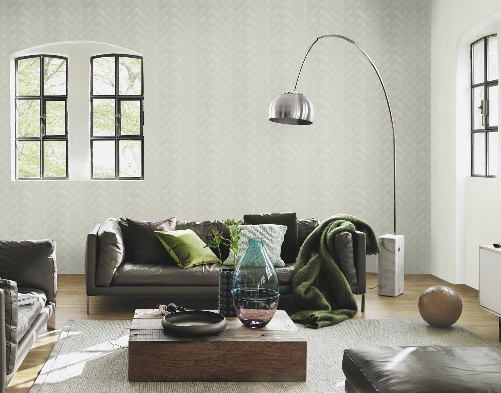 Vliestapete Grafik Muster Abstrakt Grau Silber Metallic 608144 Sky Lounge