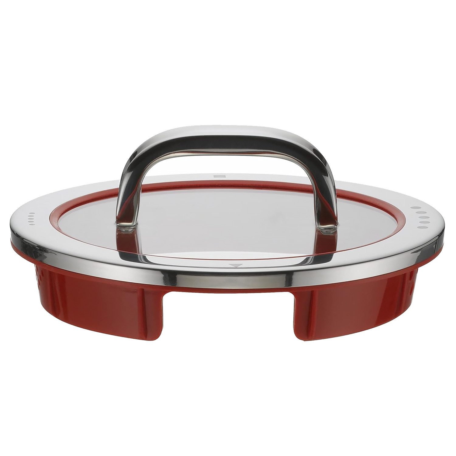 WMF Крышка кастрюли Glasdeckel WMF 0765166380, mit 4 Abgießfunktionen Rot Ersatzdeckel 16 cm für Kochtöpfe Function 4