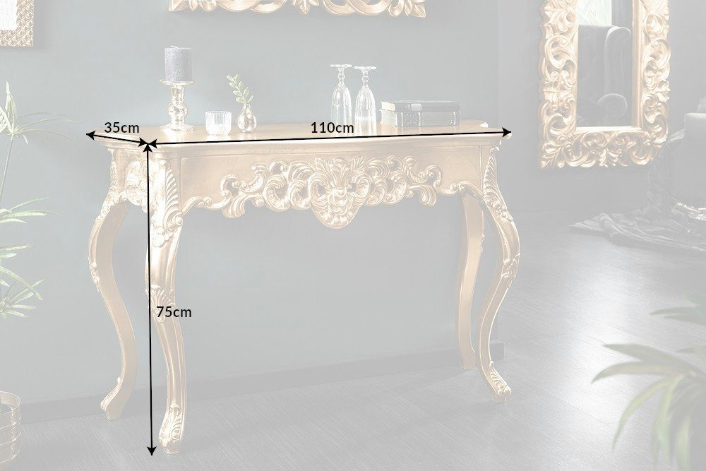 · gold, · Barock · Flur · Design VENICE Wohnzimmer riess-ambiente Holz Handarbeit · Anrichte 110cm Konsolentisch