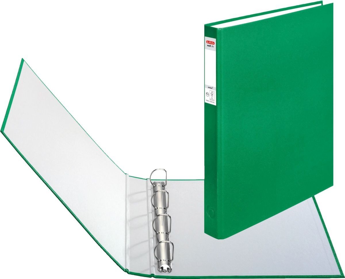Herlitz Präsentationsordner Ringbuch protect 4 Ringe A4 grün maX.file