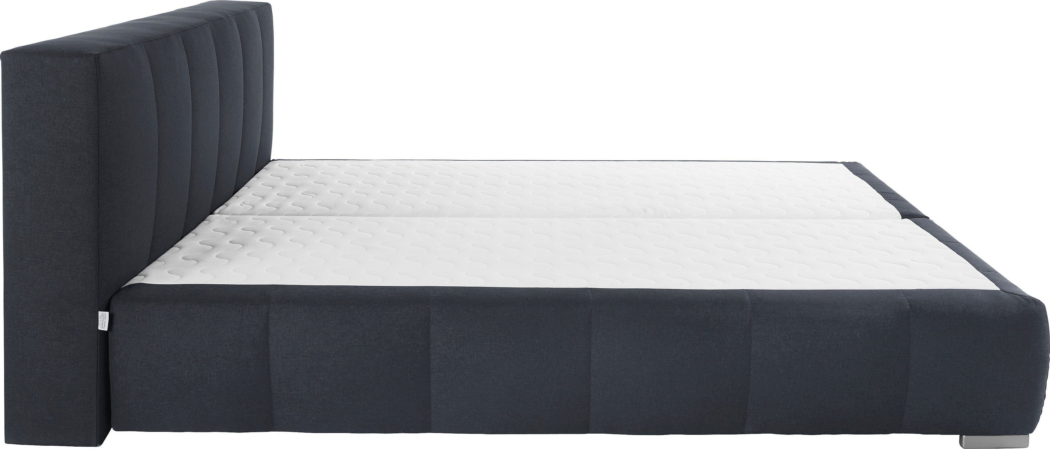Home affaire Boxspringbett Chelles, inkl. Topper, in XXL- Überlänge 220 cm, Unterbox mit feine Wölbung