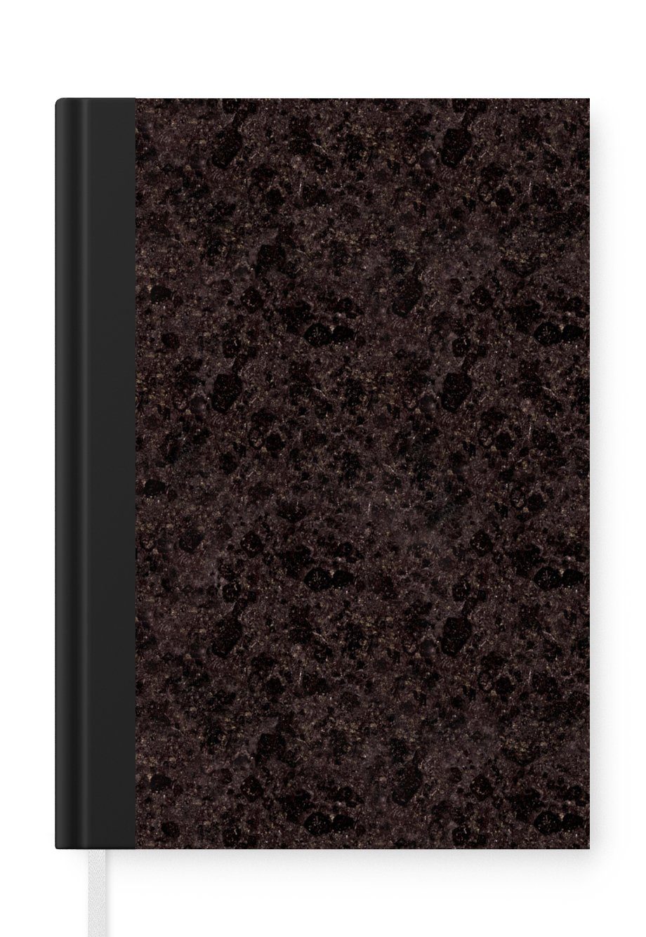 MuchoWow Notizbuch Granit - Tagebuch, - Journal, Haushaltsbuch Merkzettel, A5, Schwarz Muster, Seiten, 98 Notizheft