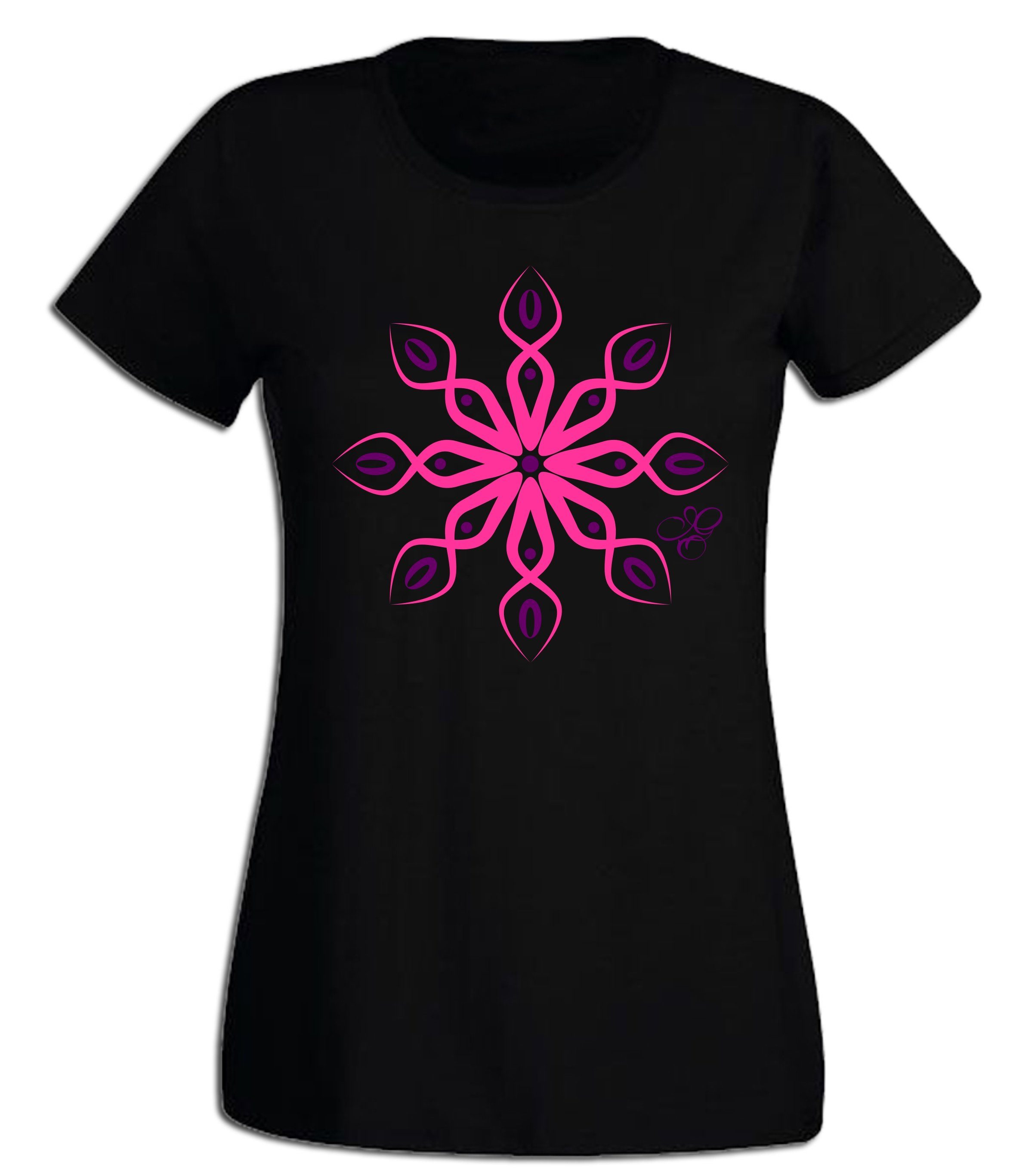 G-graphics T-Shirt Damen T-Shirt - Kaleidoskop Pink-Purple-Collection, mit trendigem Frontprint, Slim-fit, Aufdruck auf der Vorderseite, Print/Motiv, für jung & alt