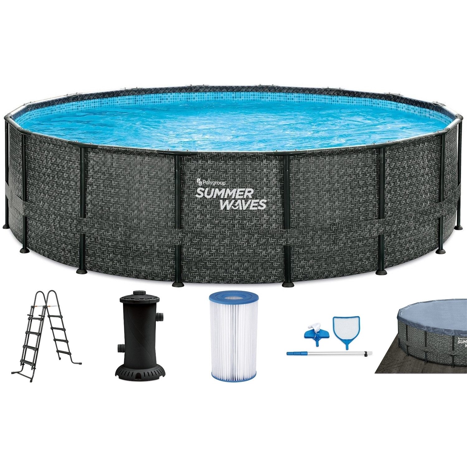 Framepool TW24-P4A01648B0EU Frame Elite Pool Dark Herringbone 488 x 122 cm