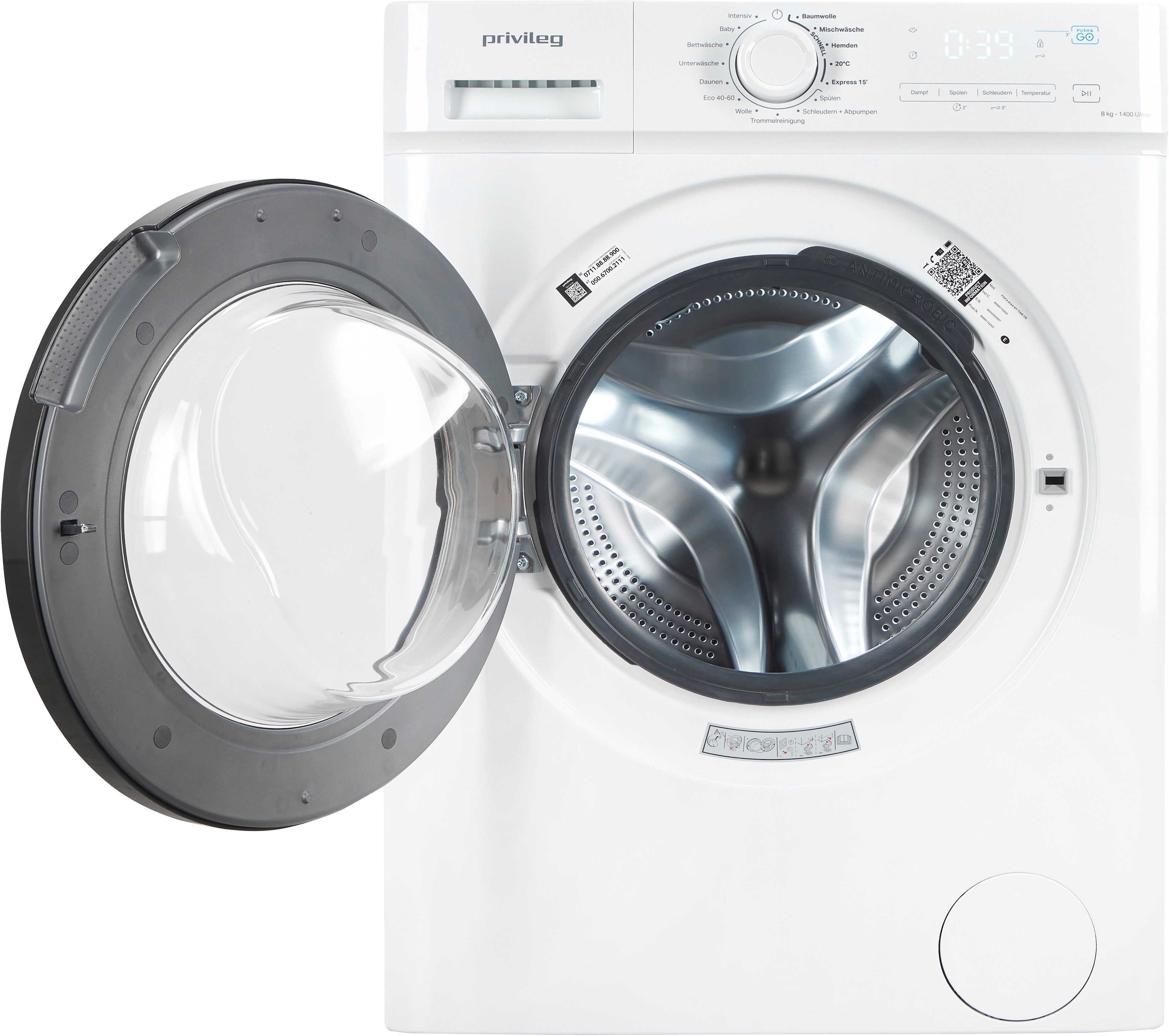 Privileg Waschmaschine MY TIME PWFA 854A MY TIME DE, 8 kg, 1400 U/min, Mehrfachwasserschutz+