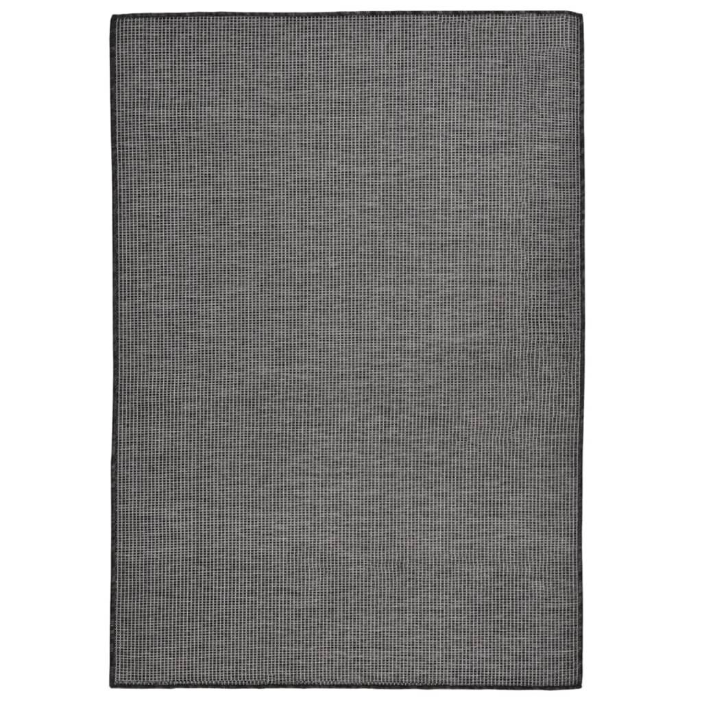 vidaXL Teppich Outdoor-Teppich Flachgewebe 160x230 cm Grau, Rechteckig
