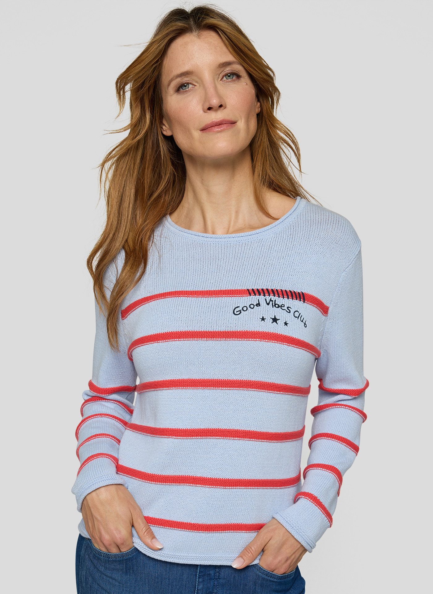 Rabe Strickpullover mit Streifen Muster günstig online kaufen