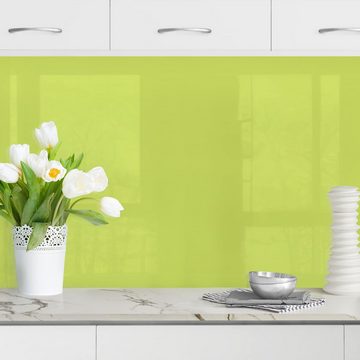 Bilderdepot24 Küchenrückwand grün dekor einfarbig Wandpaneel Küche Frühlingsgrün, (1-tlg., Nischenrückwand - für Fliesenspiegel ohne Bohren - matt), Spritzschutz Rückwand Küche Herd - Folie selbstklebend versch. Größen