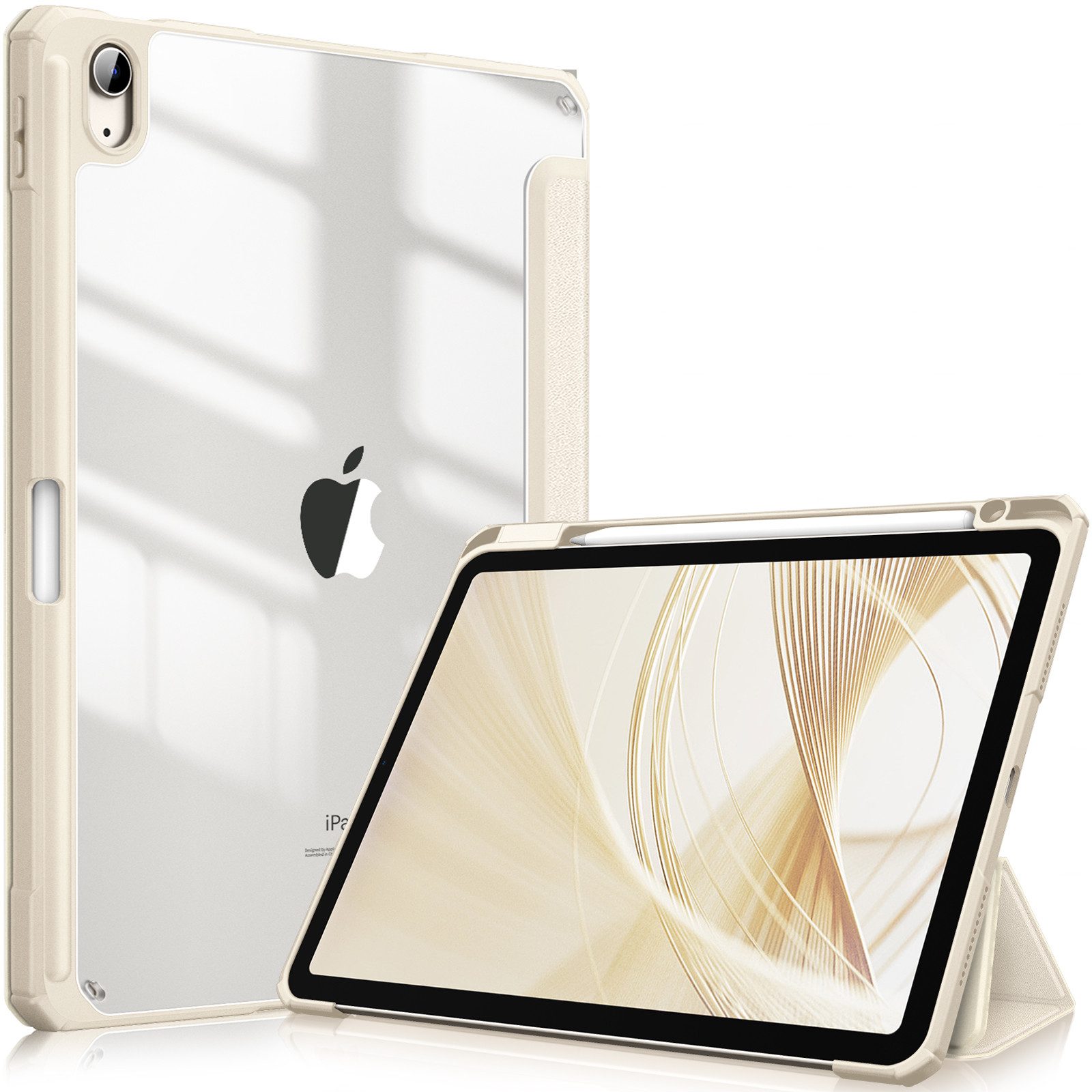 Fintie Tablet-Hülle für iPad Air 11'' M4/M3/M2(2026/2025/2024), iPad Air 5/4 Gen 2022/2020 10.9 Zoll, mit Stifthalter, Hülle mit transparenter Hartschale auf der Rückseite
