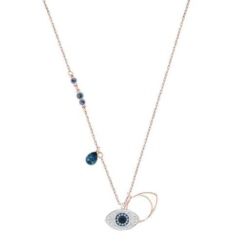 Swarovski Kette mit Anhänger Magisches Auge, DUO EVIL EYE, METALLMIX, 5172560, mit Swarovski® Kristall