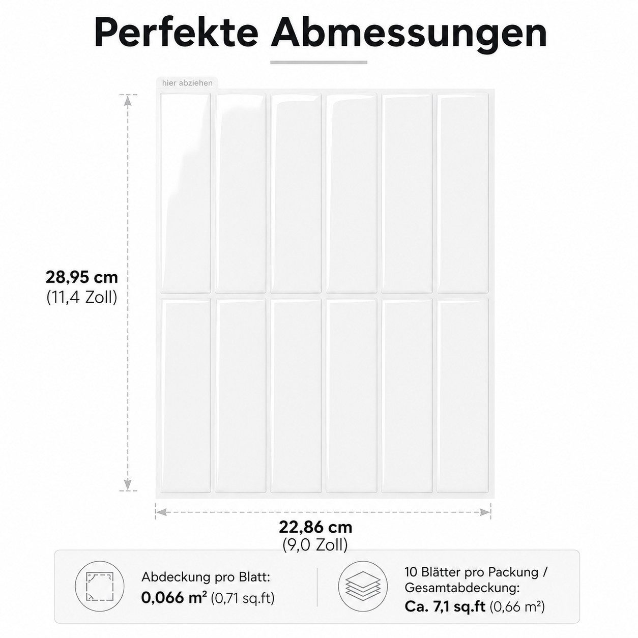 BlingBin Fliesenaufkleber 3D Fliesenaufkleber, 10 Stück Wandfliesen Selbstklebend (10 Stück, 10 St., 22,9x29cm, für Heimdekoration und Renovierung), Wasserdicht – Bild 3 von 5