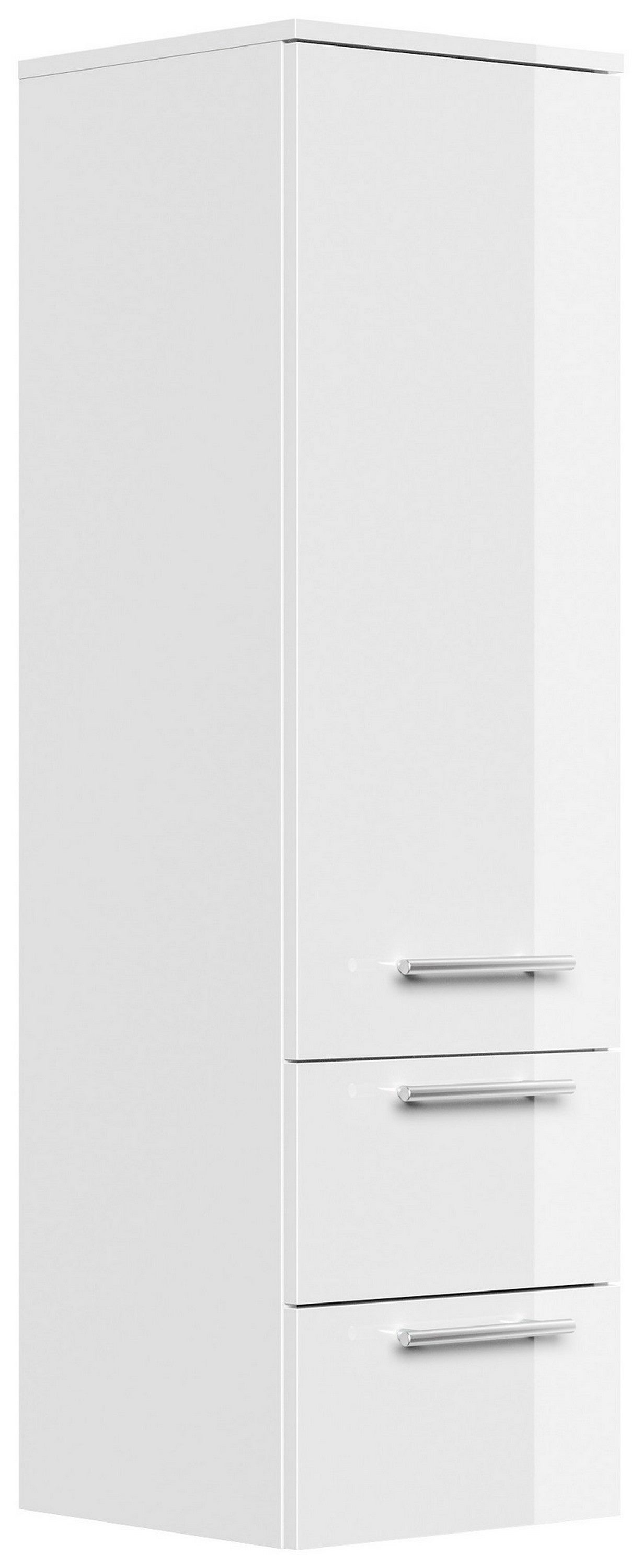 Posseik Hochschrank Badezimmer Hochschrank 120 cm Weiß Hochglanz
