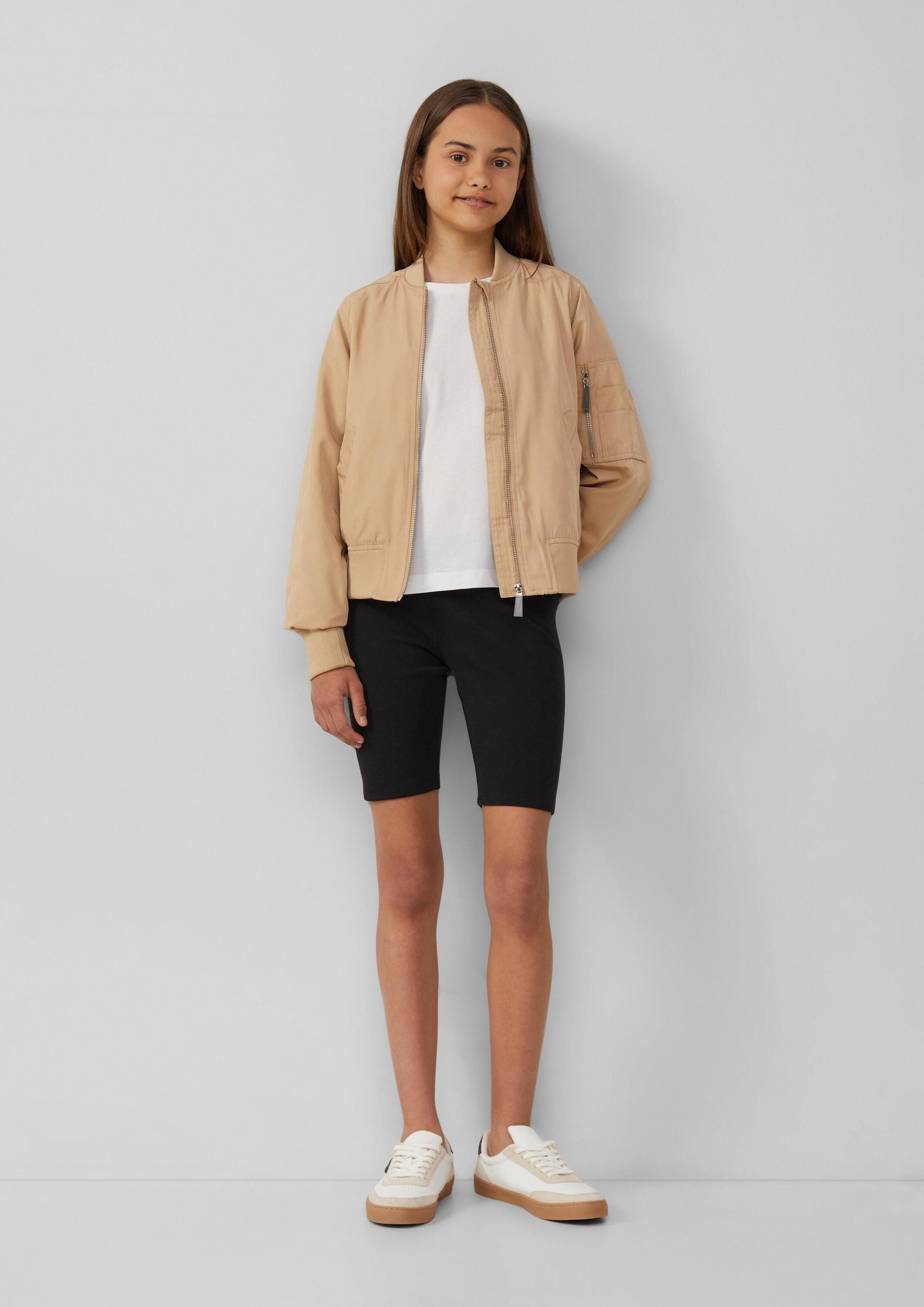 s.Oliver Caprihose Leggings Gerippte Radlerhose mit Elastikbund