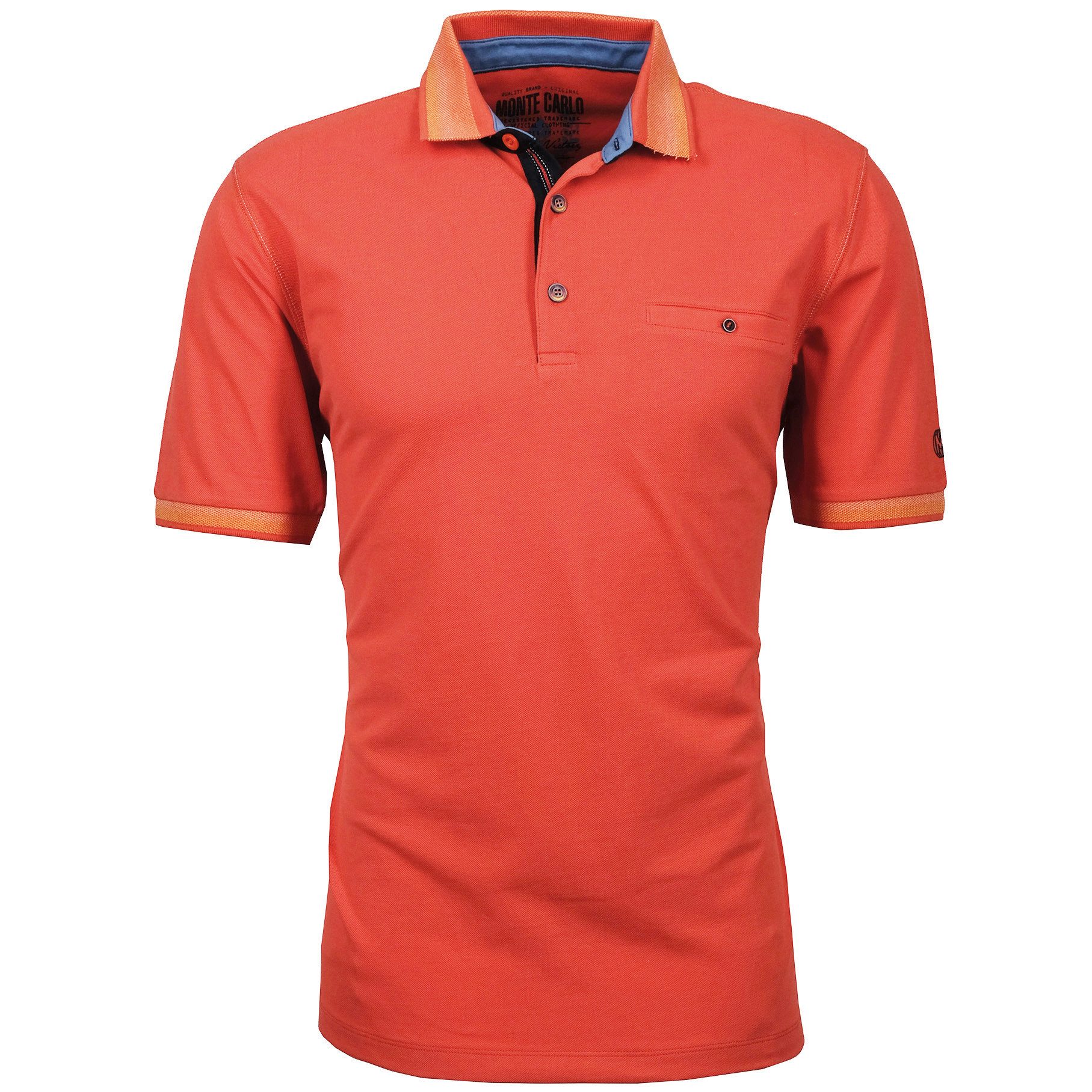 Mode Monte Carlo Poloshirt Poloshirt in großen Größen von Monte Carlo, orange