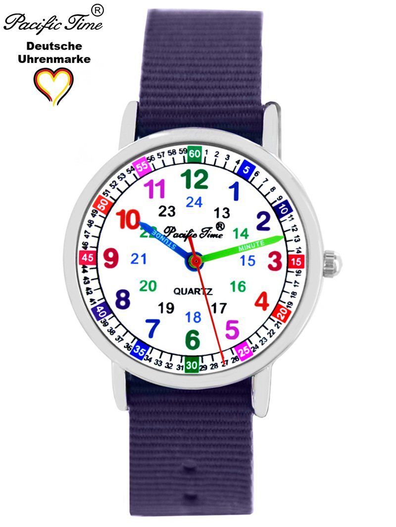 Kinder Mix Quarzuhr Gratis Wechselarmband, Versand violett Match - Armbanduhr Design Lernuhr Pacific und Time