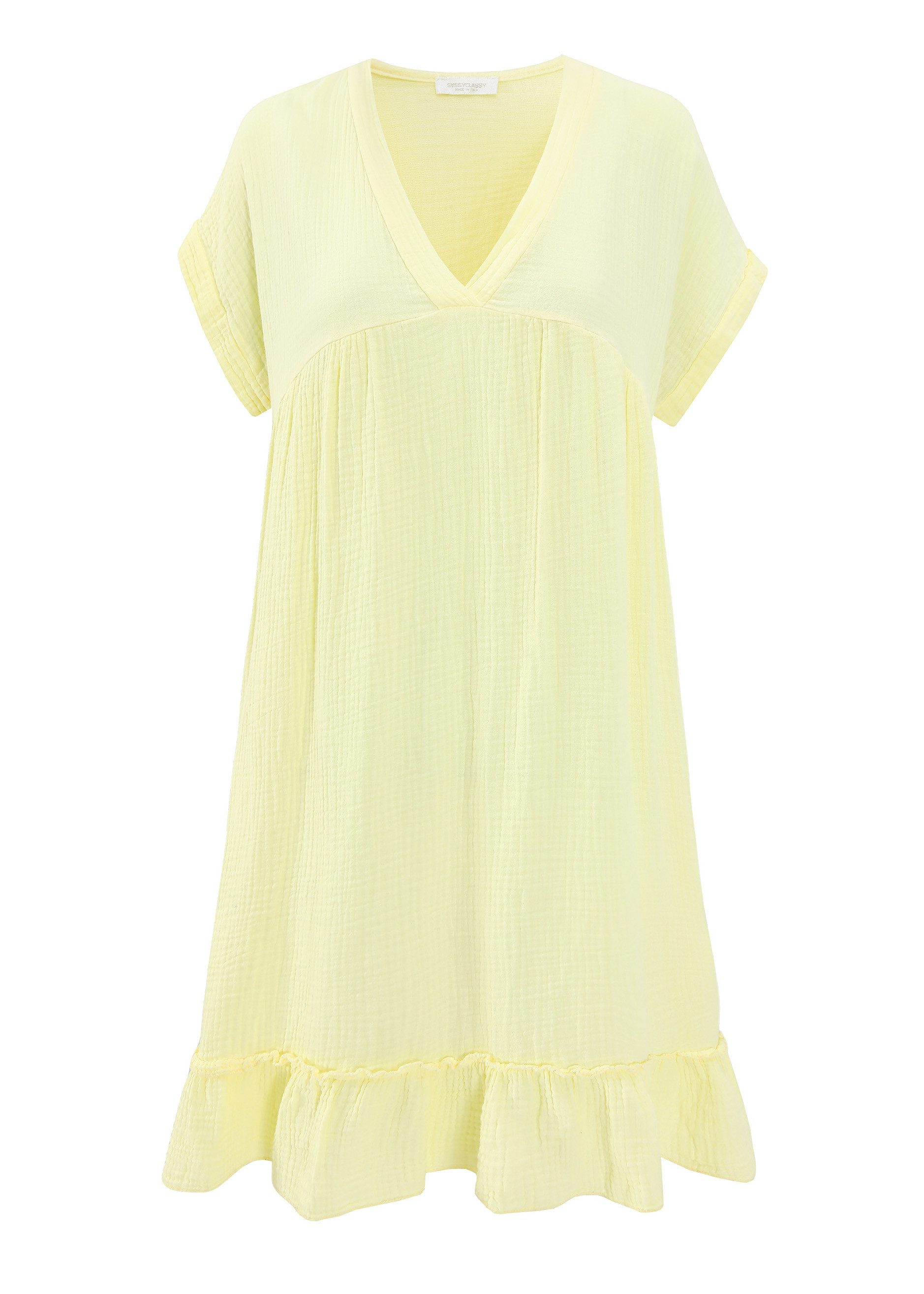 SASSYCLASSY Minikleid Musselin Kleid Damen Sommer günstig online kaufen
