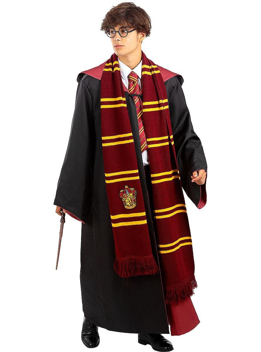 Funidelia Zauberer-Kostüm Harry Potter – Gryffindor Umhang Deluxe, Hochwertiges Cape für Zauberschüler des Hauses Gryffindor