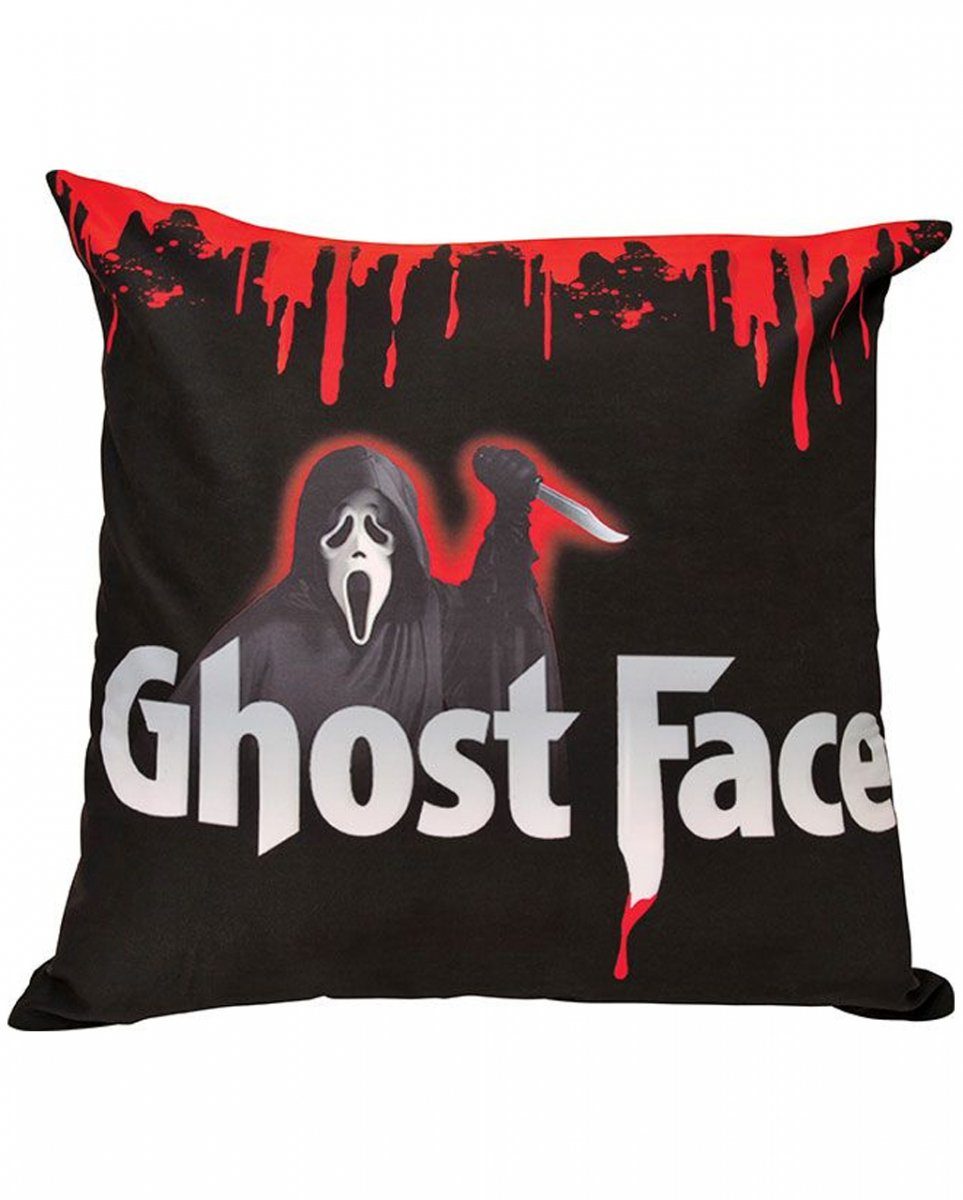 Horror-Shop Halloween W, Kissenhülle Tagesdecke als Face Ghost Bluttropfen