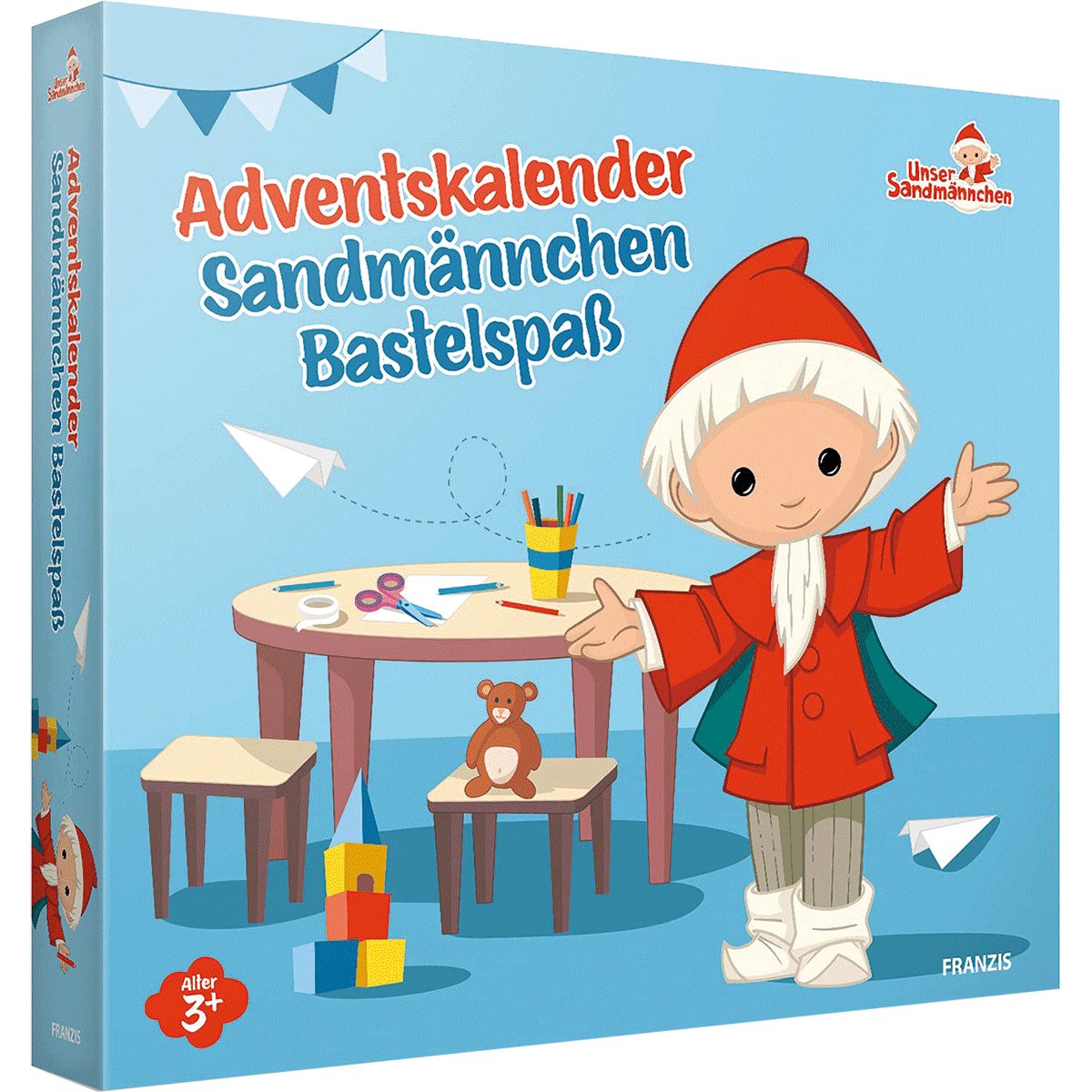 Franzis Adventskalender FRANZIS 67360 - Sandmännchen Adventskalender Bastelspaß, 24 Bastelp
