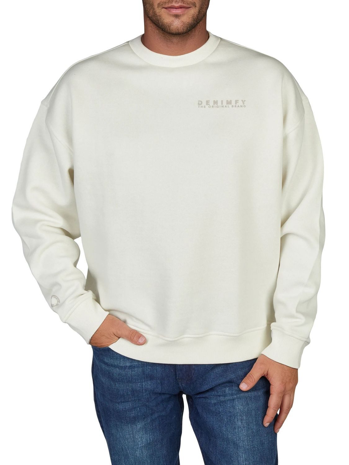 DENIMFY Sweatshirt Herren Rundhals Pullover DFKeno Oversized Fit Streetwear Sweatshirt mir Kängurutasche