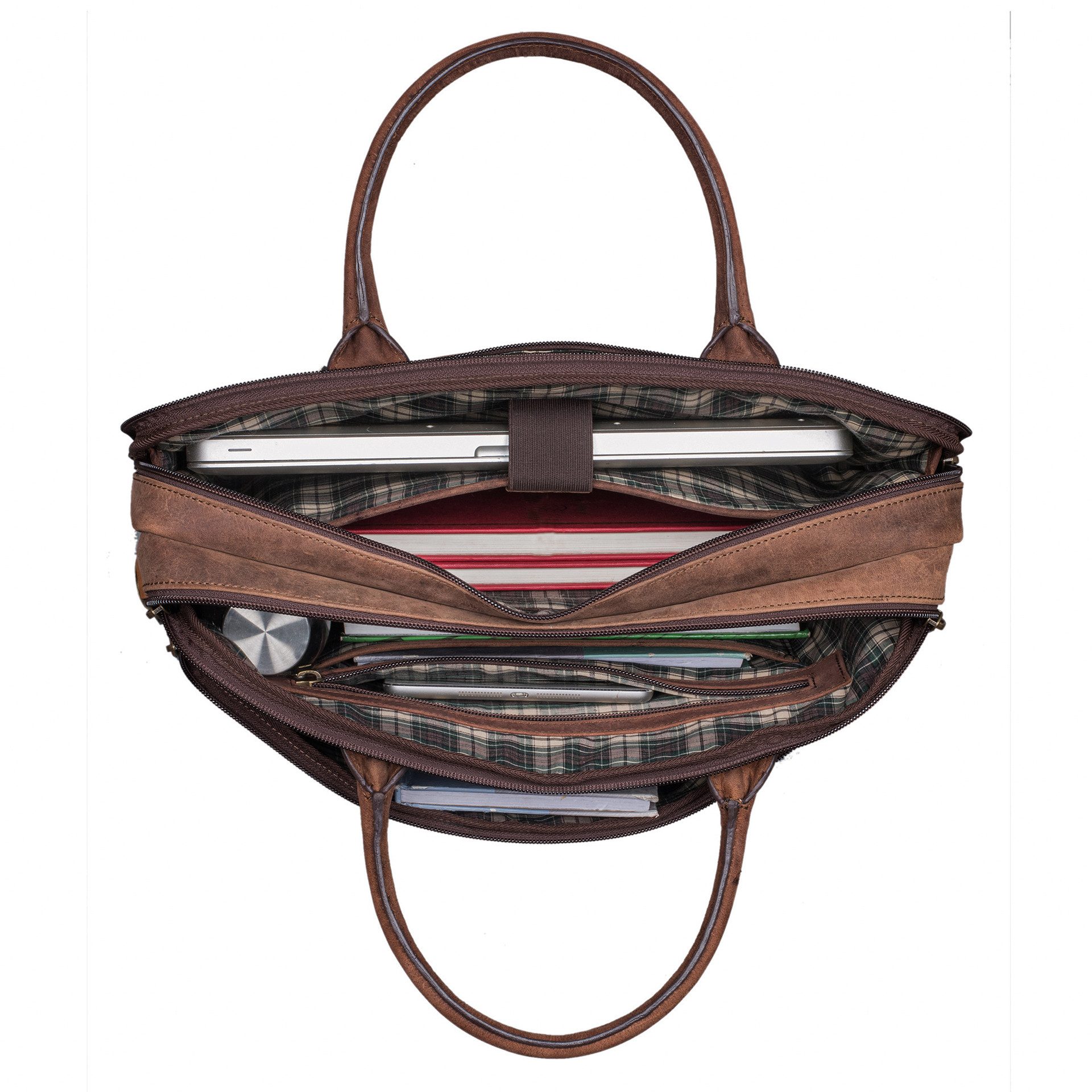 Benthill Aktentasche Echt Leder Laptoptasche Umhängetasche Herren Aktentasche, Schultergurt / Umhängegurt Reißverschlussfach