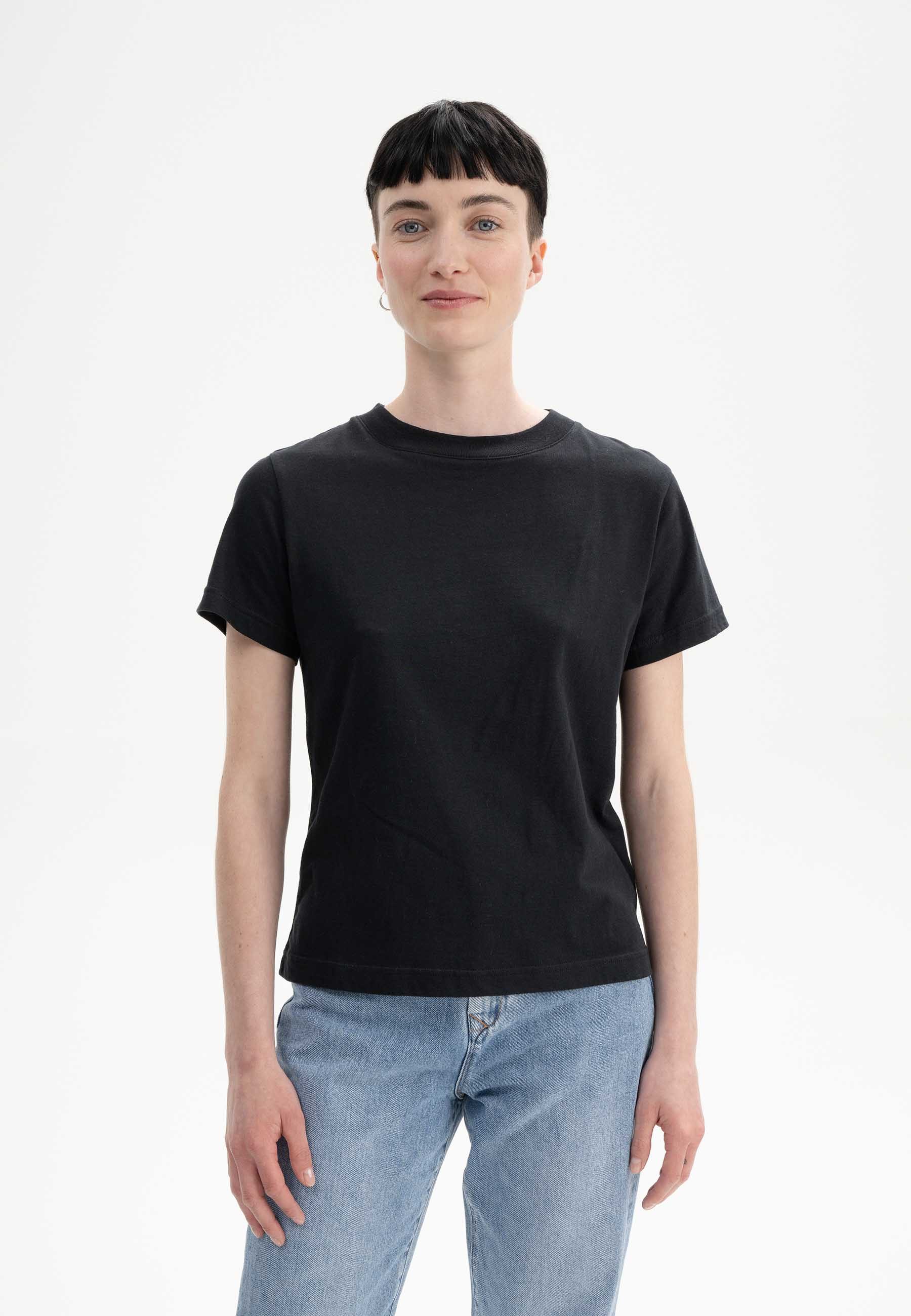MELA Kurzarmshirt T-Shirt KHIRA Fein gerippter günstig online kaufen