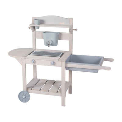 roba® Outdoor-Spielküche Mobile Matschküche BBQ, aus FSC zertifiziertem Holz mit Rollen