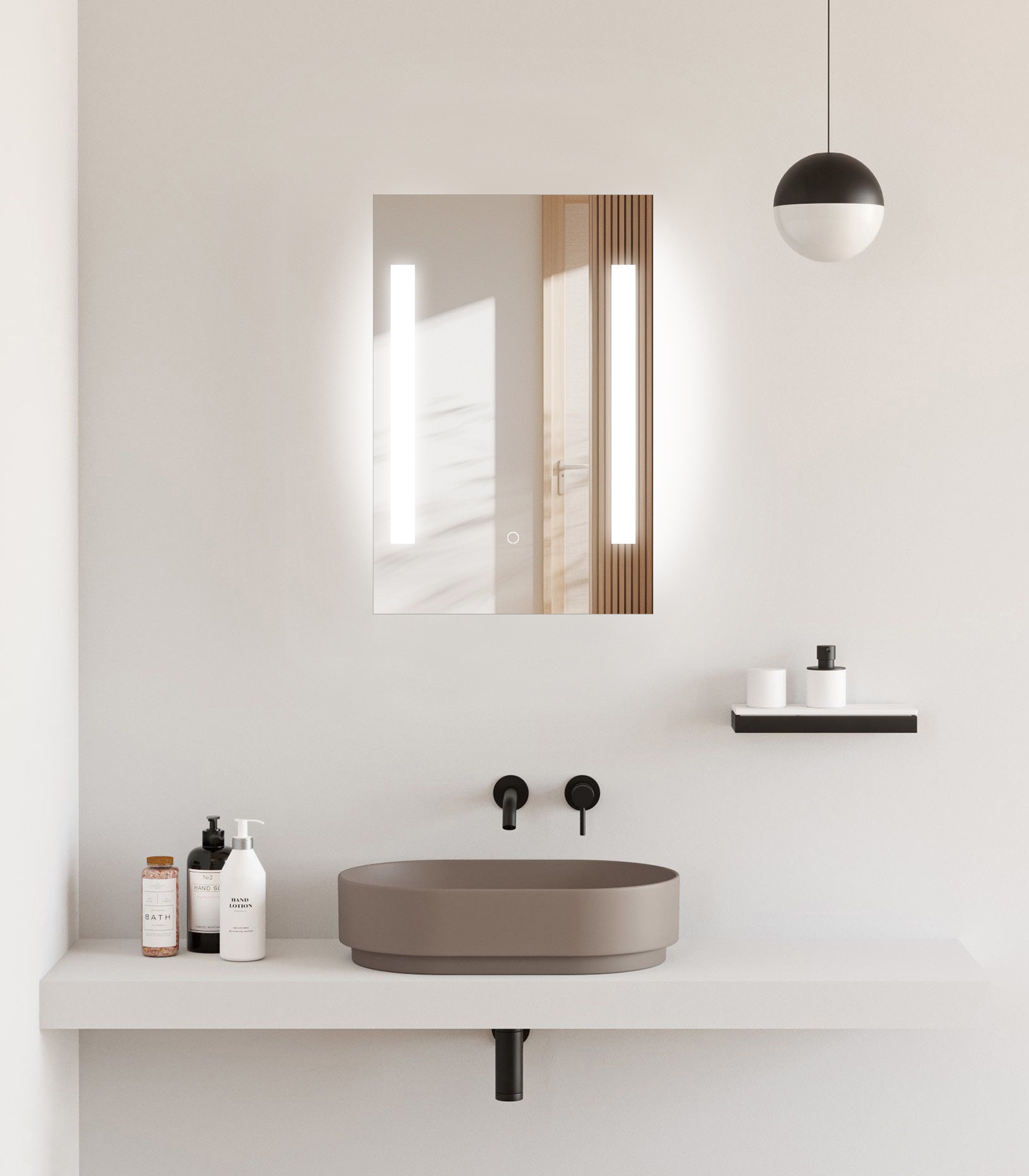 welltime LED-Lichtspiegel Plaza, mit Lichtfarbenwechsler und Dimmschalter, günstig online kaufen