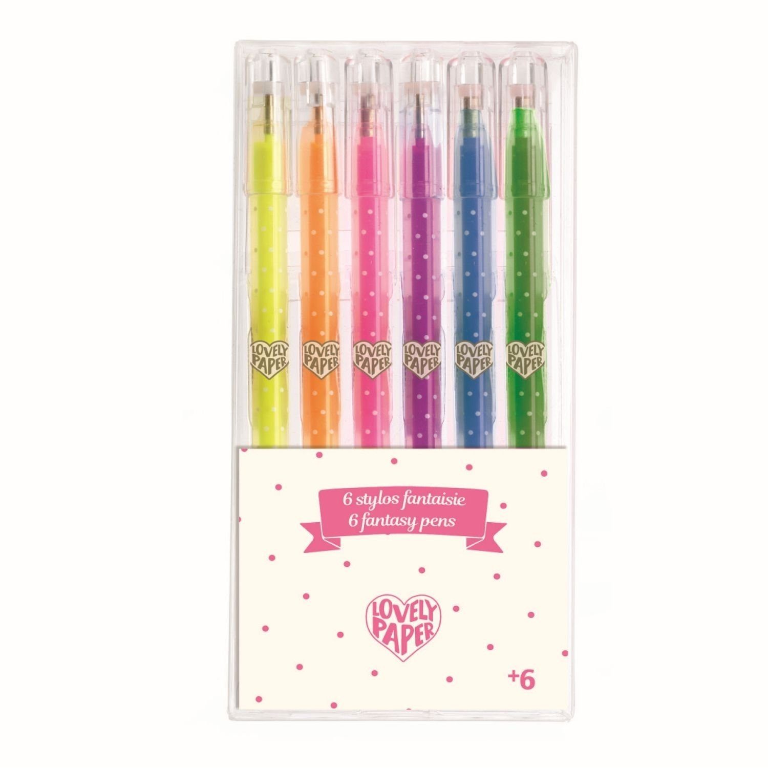 DJECO Gelschreiber DD03756 Gelstifte: 6 glitter neon pens