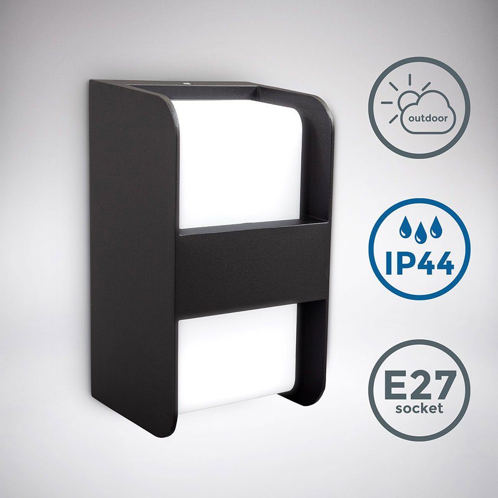 LED-Leuchtmittel B.K.Licht Außenleuchte Wandlampe Schwarz IP44 günstig online kaufen