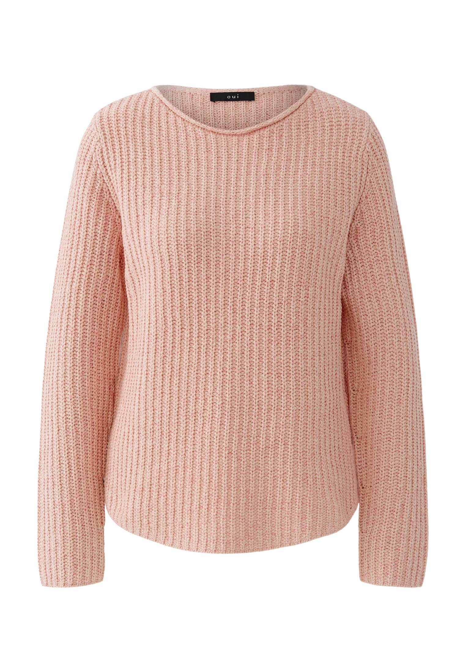 Oui Rundhalspullover NAOLIN Baumwollmischung