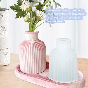 Refttenw Silikonform, 2-St Vasen-Silikonformen, Vase + Tablett, Blumenvasen