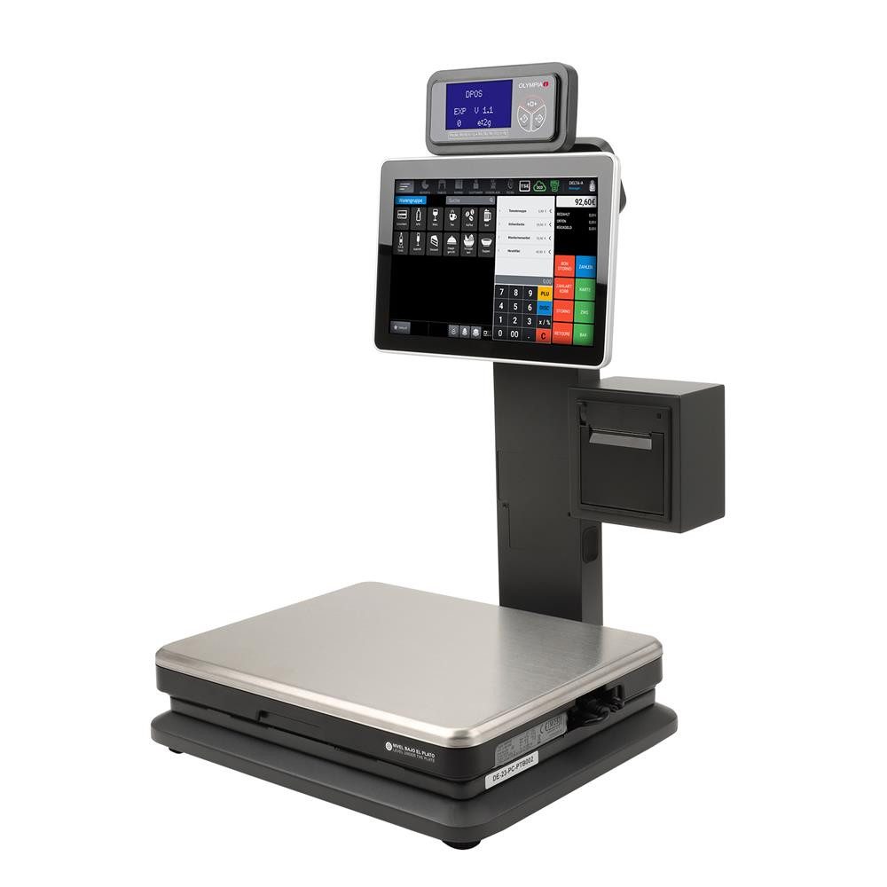 Olympia Registrierkasse WK1/DPOS 400 Kassensystem mit Waage, Quad-Core, 4 GB RAM, 32 GB Speicher, 4 USB, TF-Slot