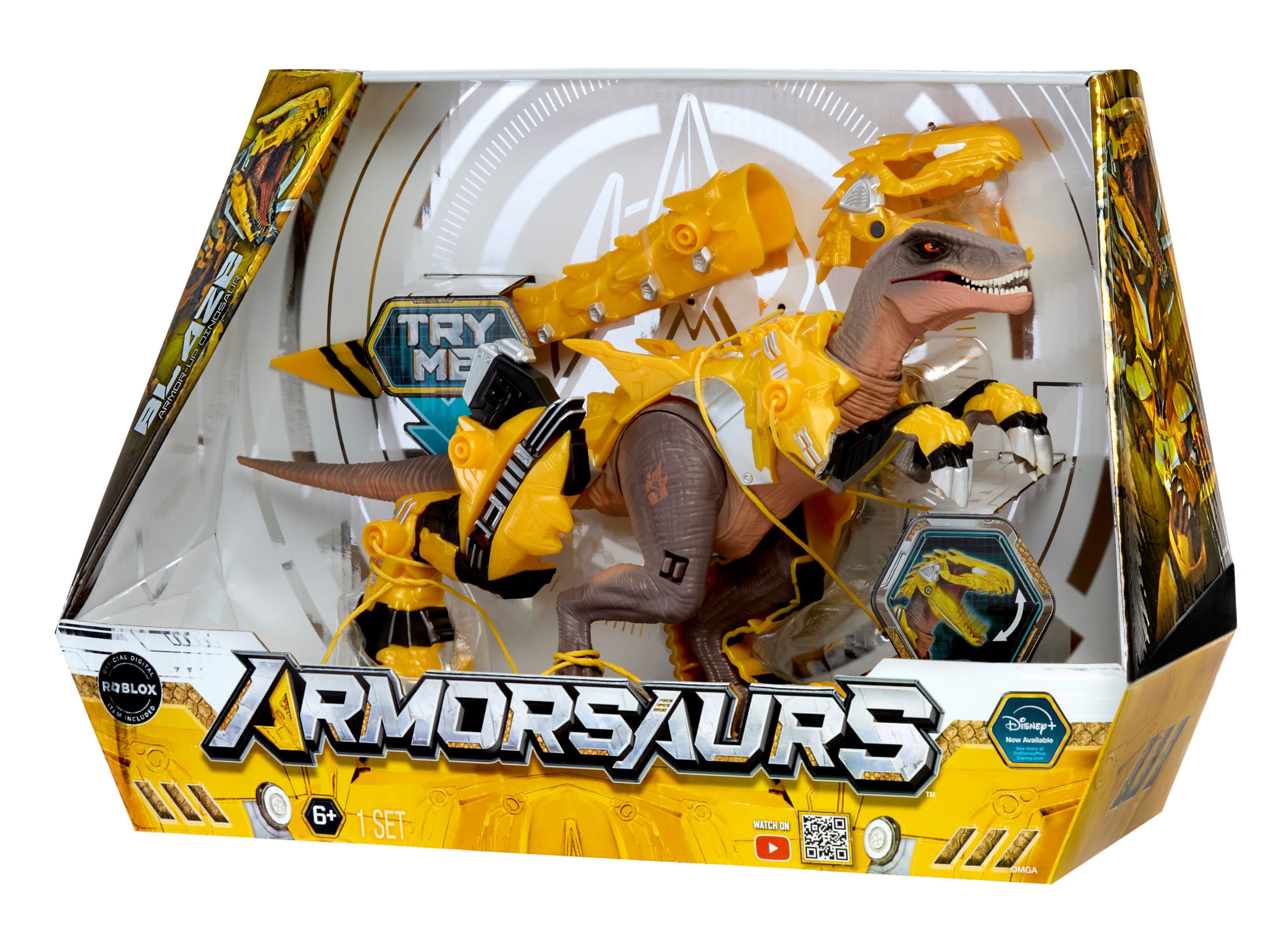 MGA ENTERTAINMENT Actionfigur Armosaurs Armor-Up Dinosaur- Yellow Raptor - Blaze